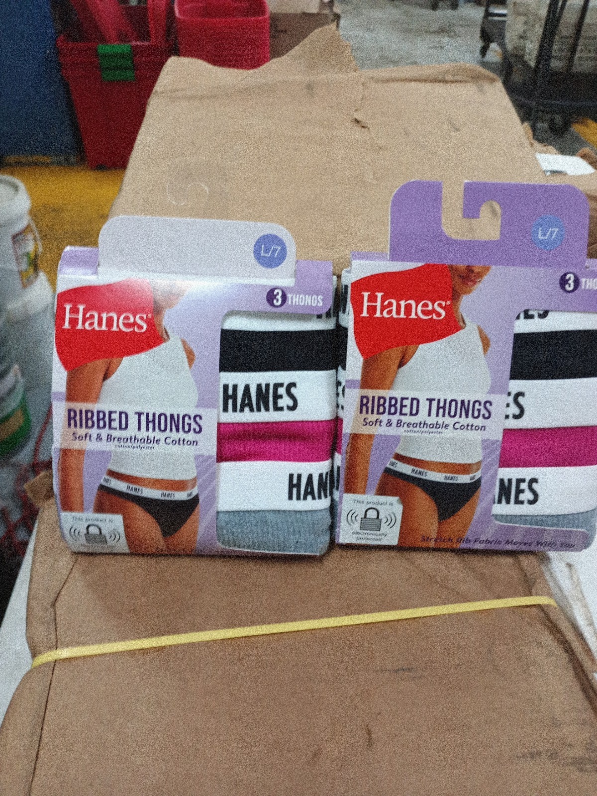 2 Pack, 3 Each, 6 Total, 7/L Hanes Women’s Ribbed Cotton Thong , 562