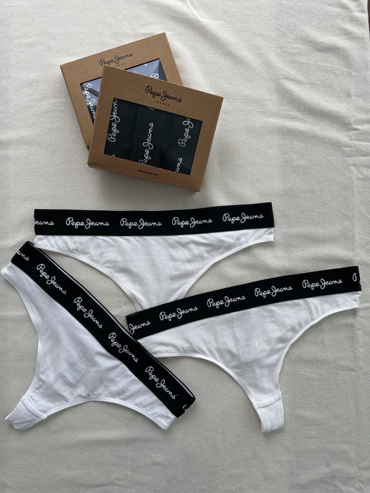 Pepe Jeans London I Women’s 3-Pack Thong Set Cotton Rich In Original Gift Box