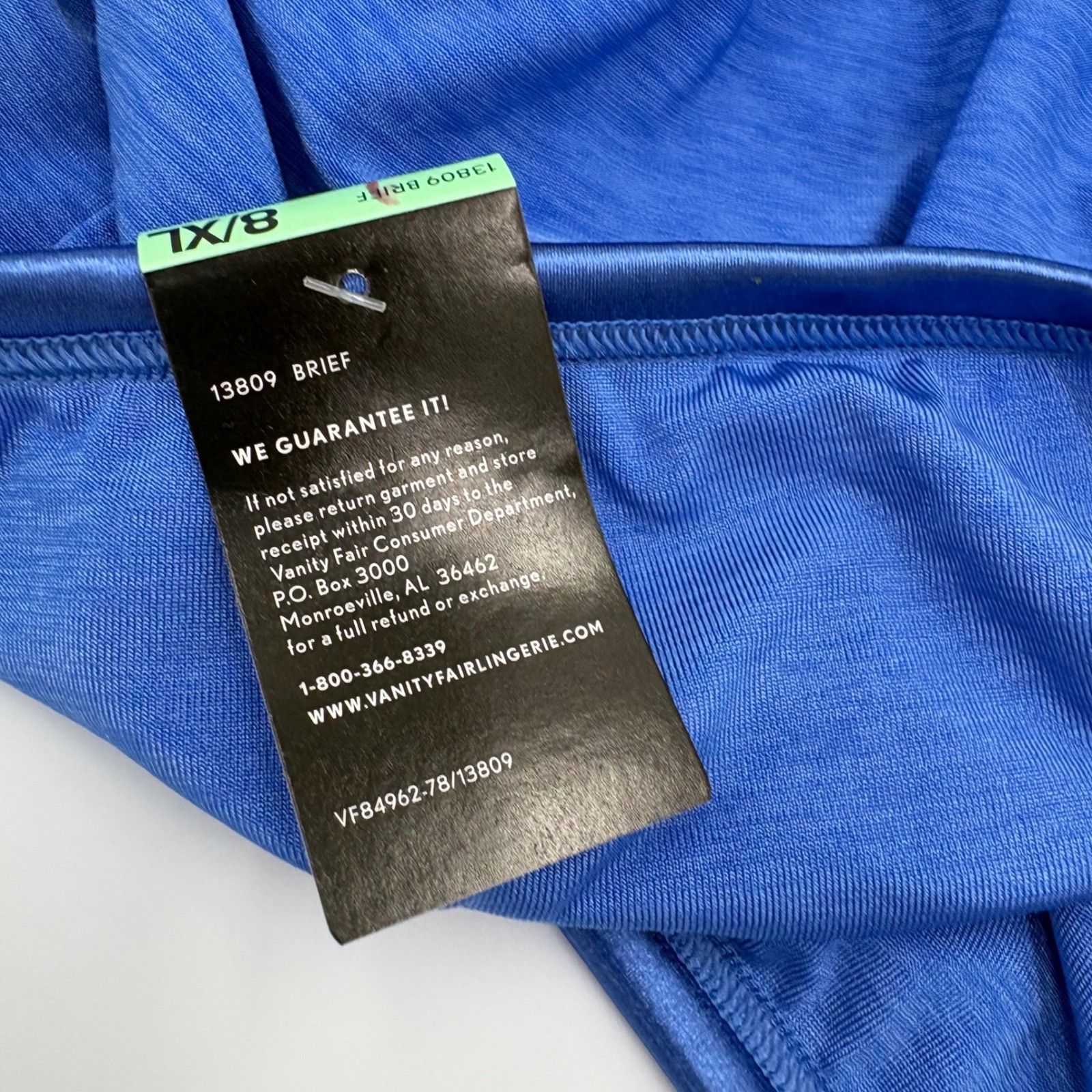 Vanity Fair Body Shine Illumination Brief Panties Blue Iris Heathered 8 XL NOS