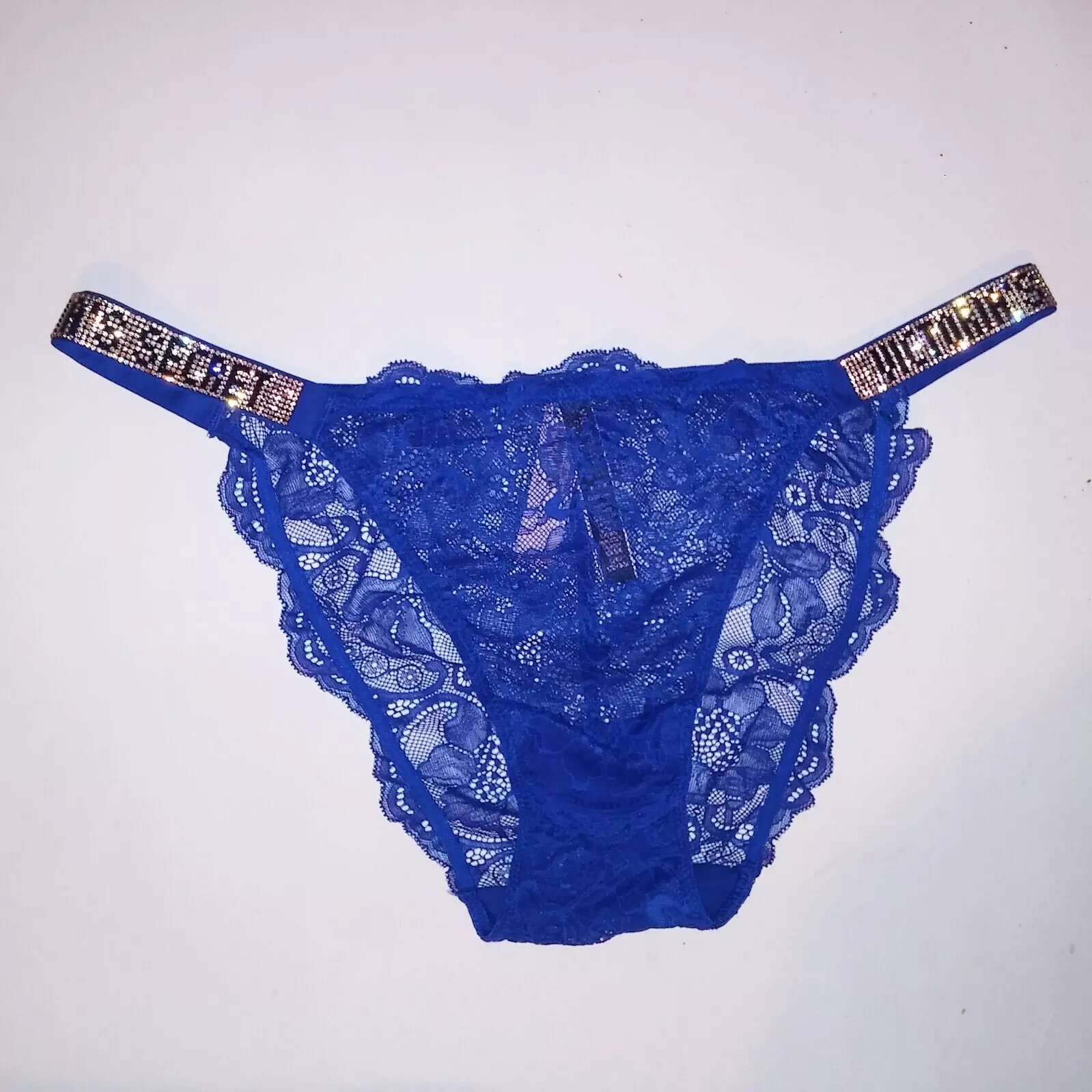 Victoria Secret Panty Bikini SEXY XS Shine strap NEW logo rhinestone Bling