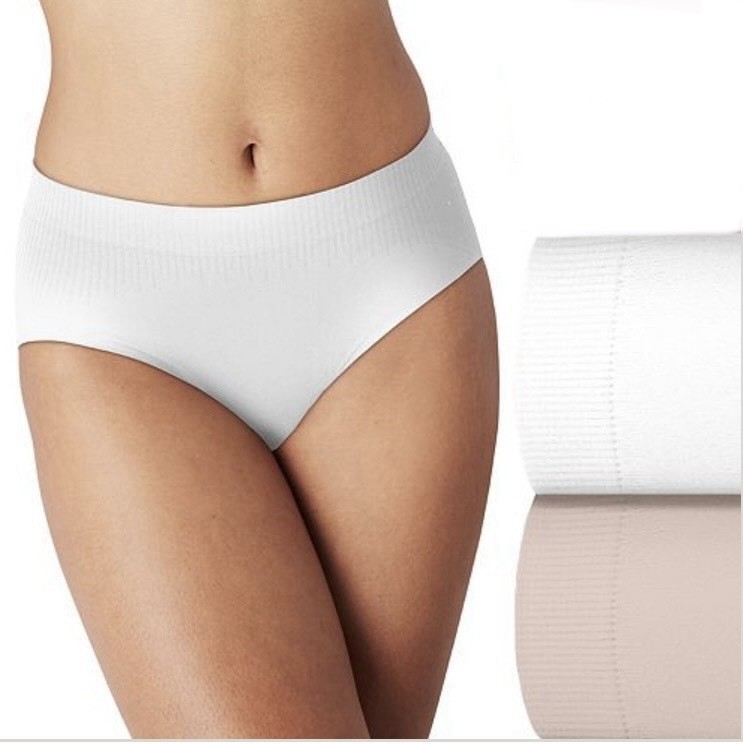 NEW Women’s Bali Medium Seamless Brief 3-pk Brown & White DFMSB3 Almond 803J