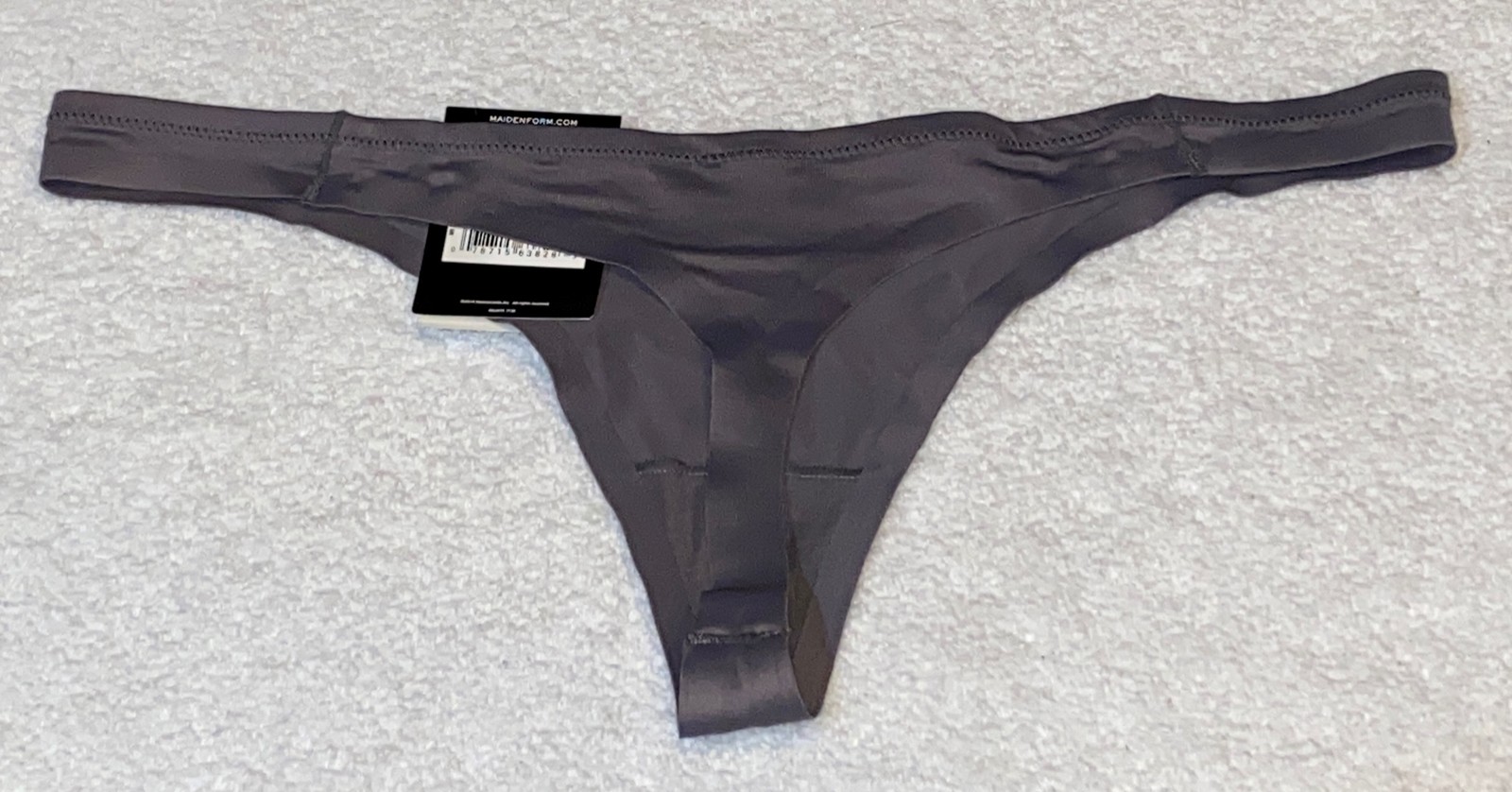 MAIDENFORM Comfort Devotion Tailored Carbon Grey Thong Panty Womens XL 8