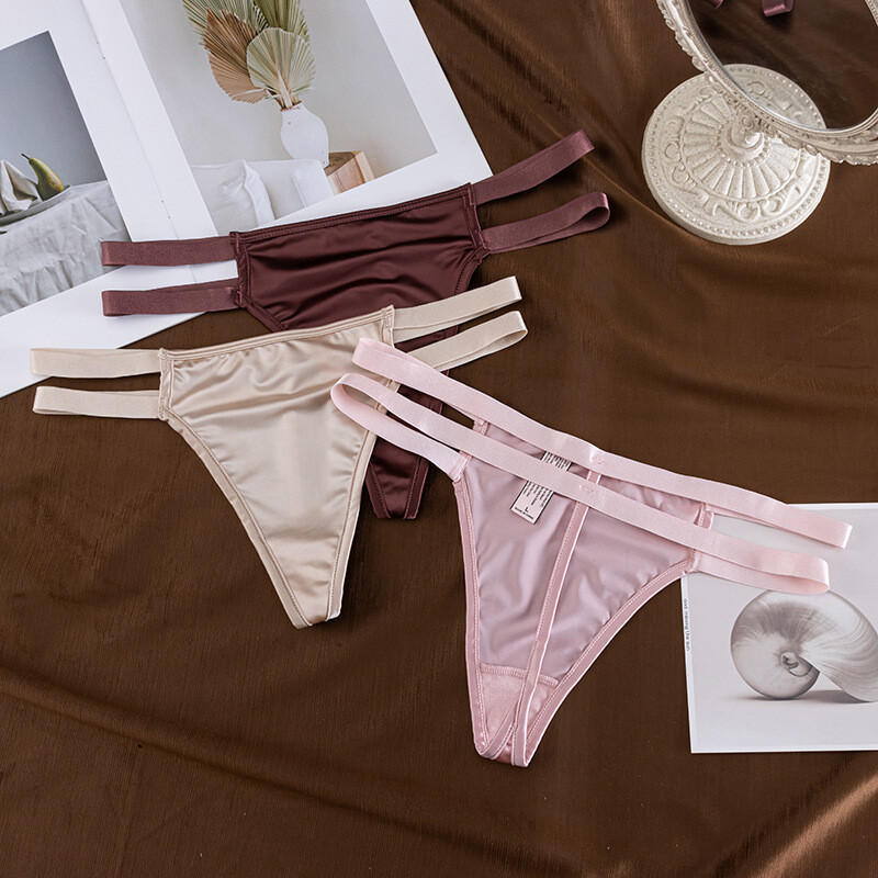5 Pack Lot Sexy Womens Satin Panties Briefs Thongs Bikinis Underwear Lingeries