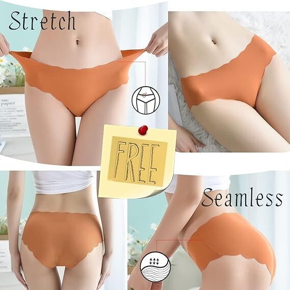Democool Women’s Seamless Hipster No Show Invisible Ice Silk Stretch Underwear M