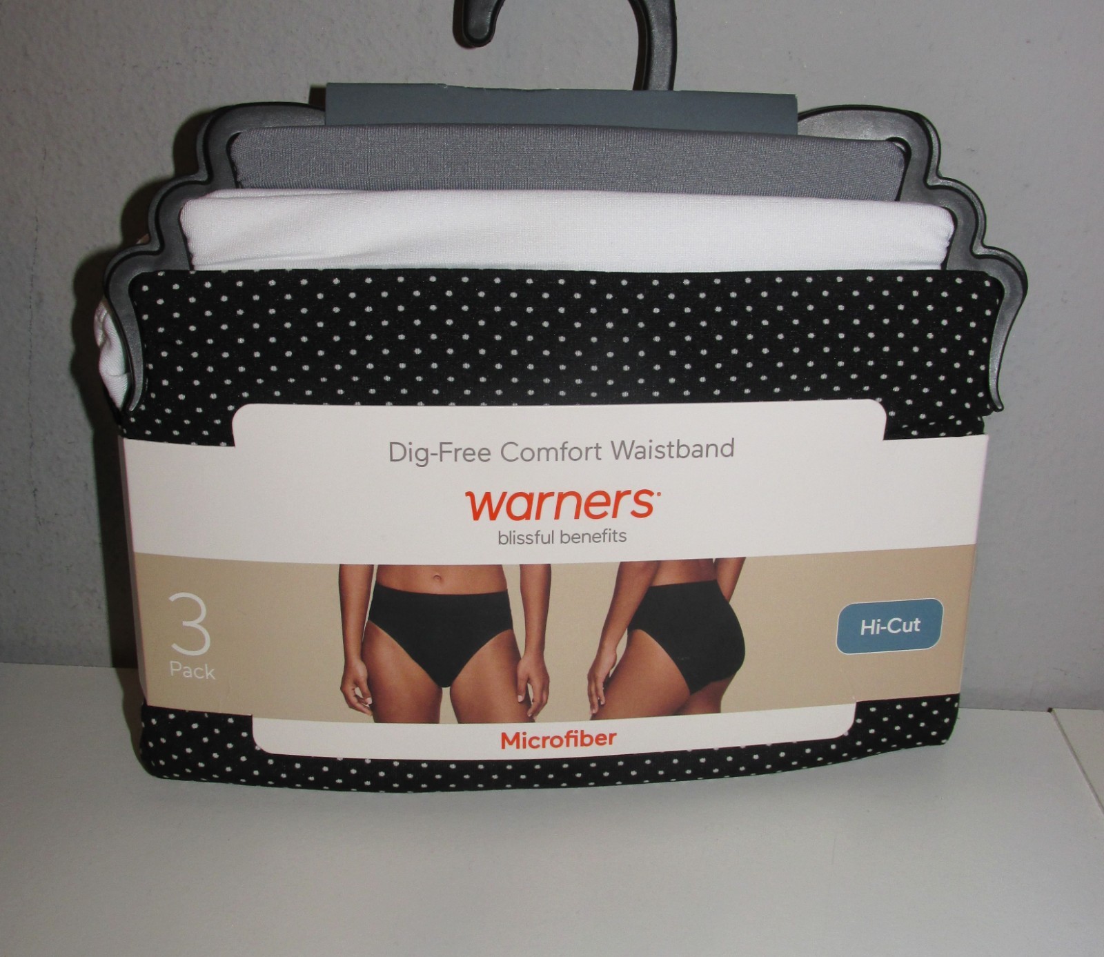 Warners Blissful Benefits Microfiber Hi-Cut Briefs 3 PACK (Size 3XL) BRAND NEW