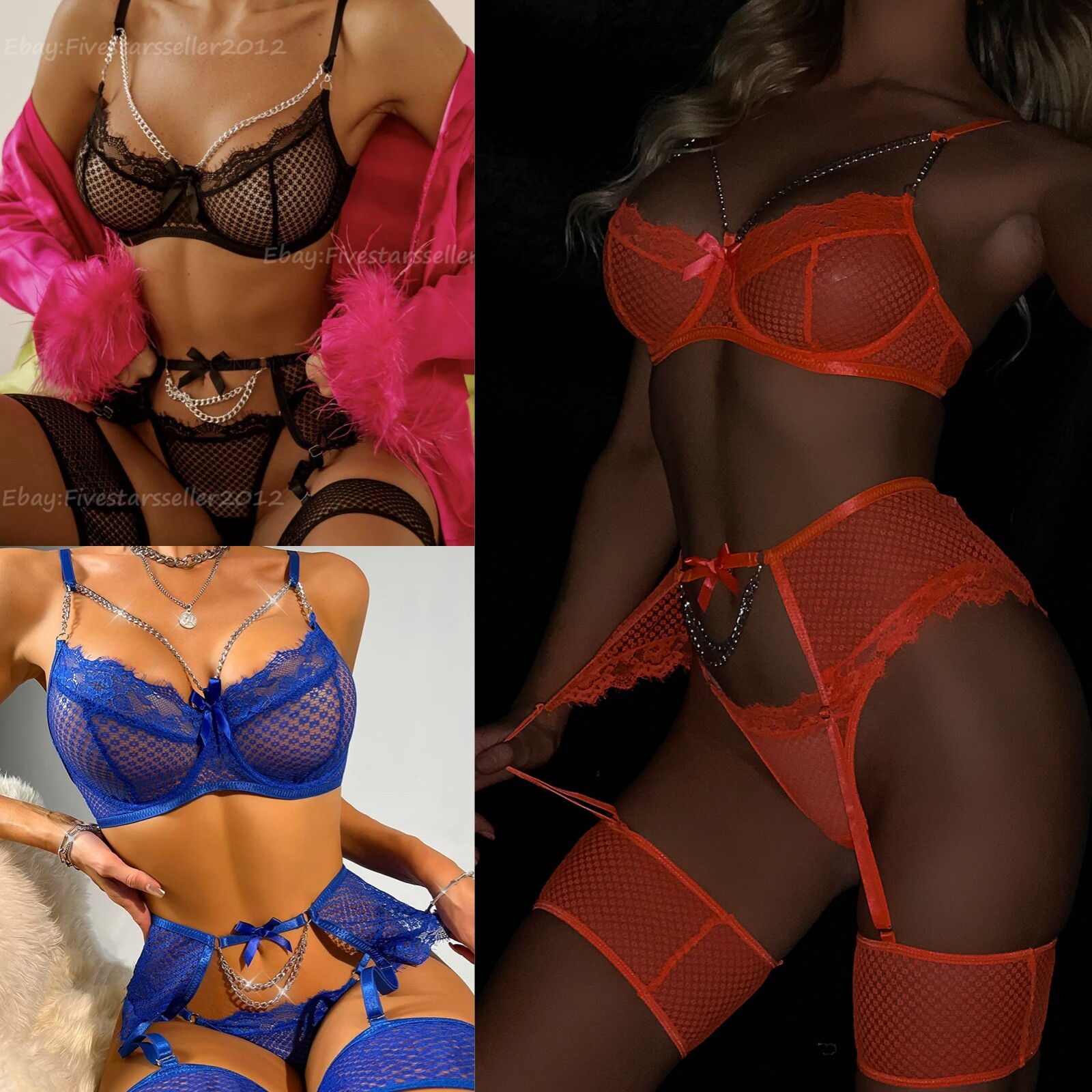 Garters Bra Lingerie+Underwear Sexy Women Lace Babydoll Sleepwear G-string Gifts