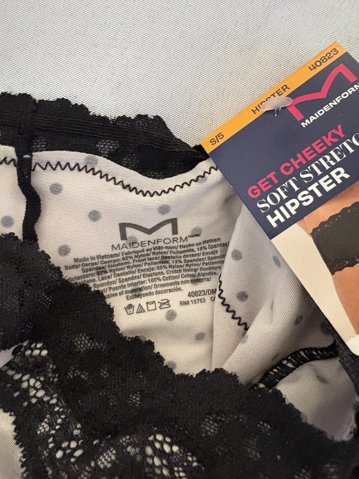 NEW MAIDENFORM PANTY Get Cheeky Hipster Soft 40823 Lace Women Size Small 2 Pair