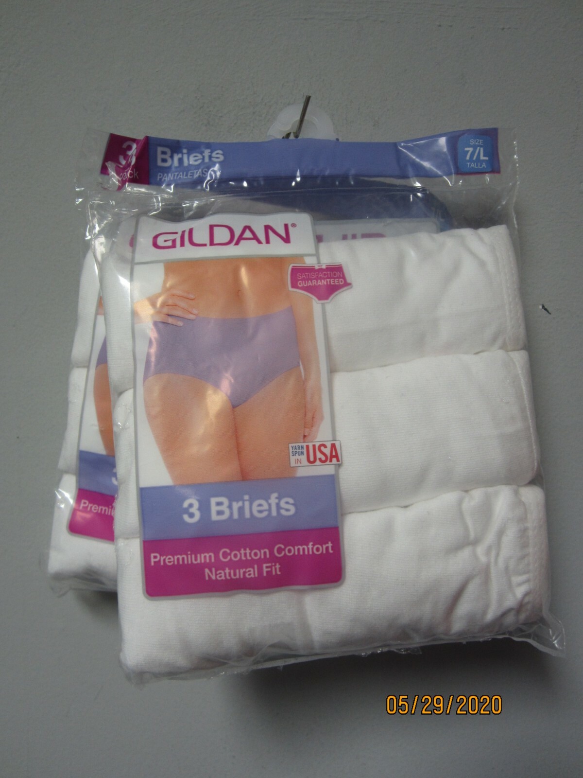 Gildan Women’s 3-Pack White Premium Cotton Briefs Underwear Size 7/L LOT OF 2!