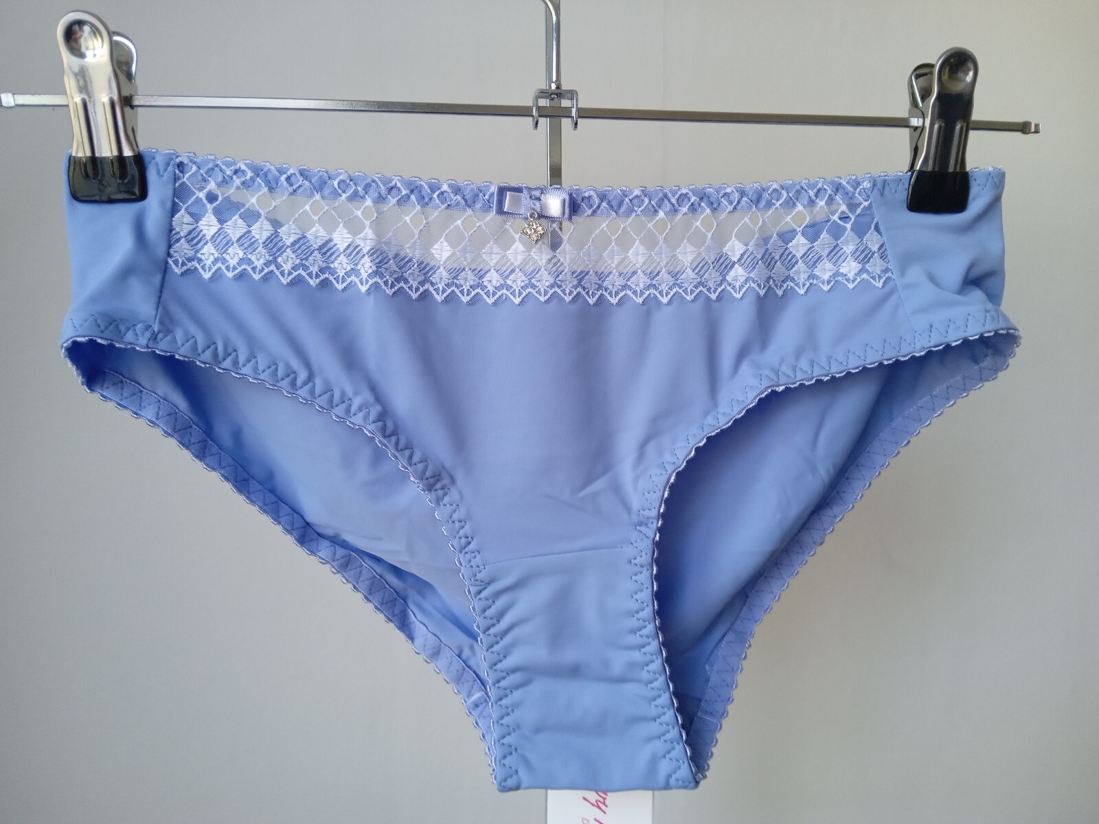 ‘Gia’ Hipster Briefs By Curvy Kate In China Blue with a Diamante Trim Bow £12.99