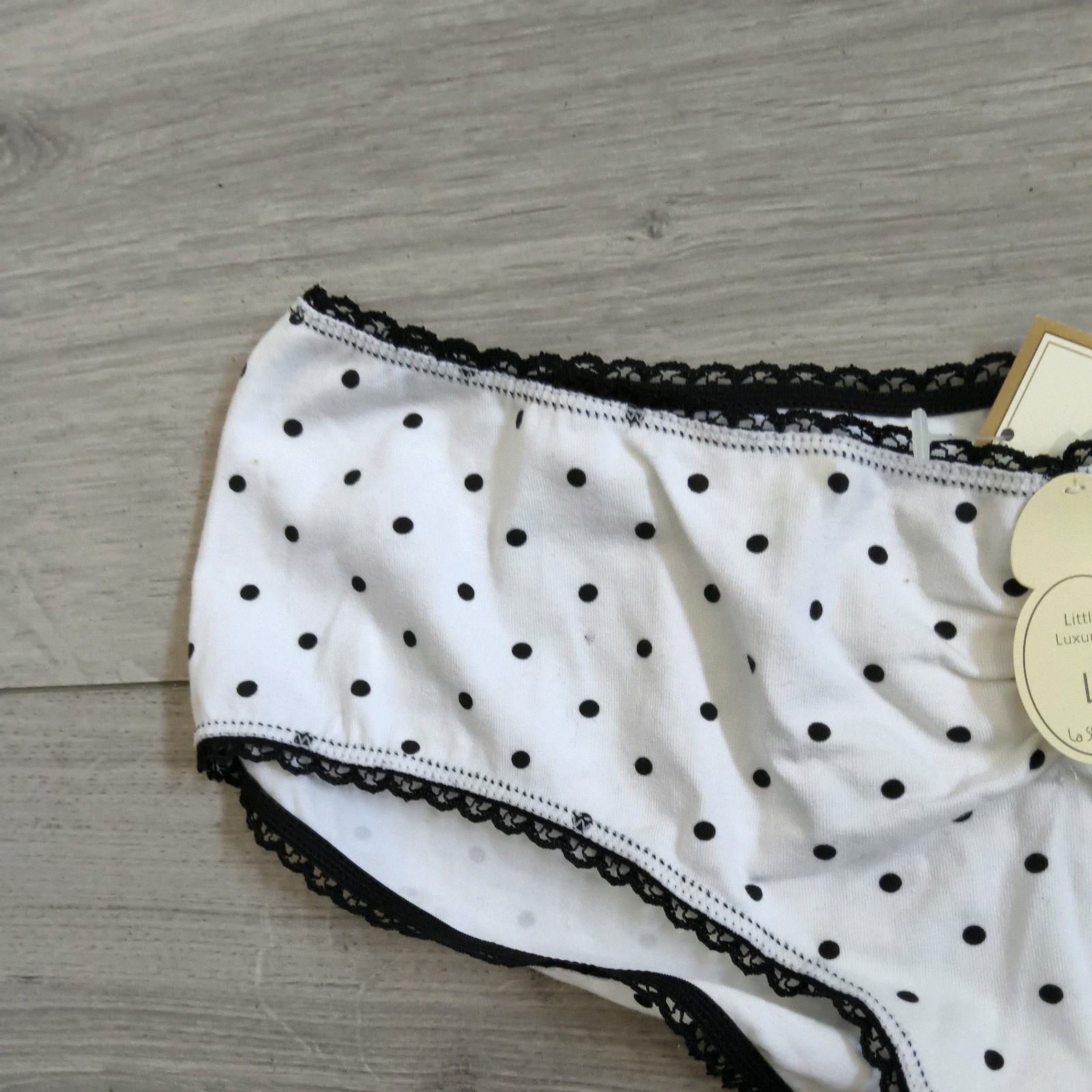 BNWT Vintage La Senza Black & White Dalmation Spot Shorts Style Panties Sz Large