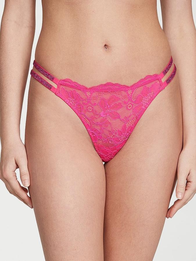 Victoria’s Secret VERY SEXY Double Shine Strap Brazilian Panty Pink Retail $25
