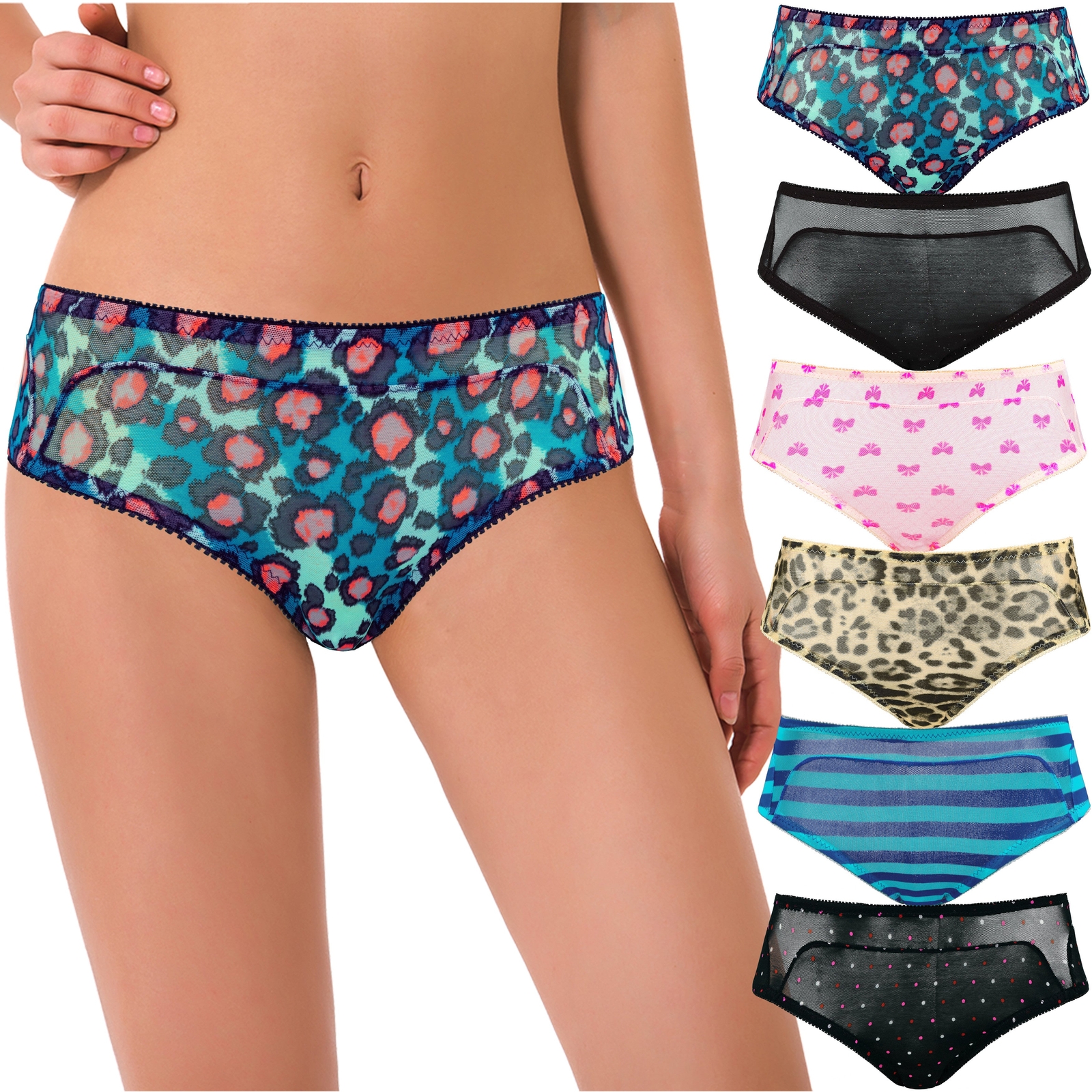 Curve Muse Women Sexy Lace Bikini Boyshort Hipster Briefs Panties Underwear
