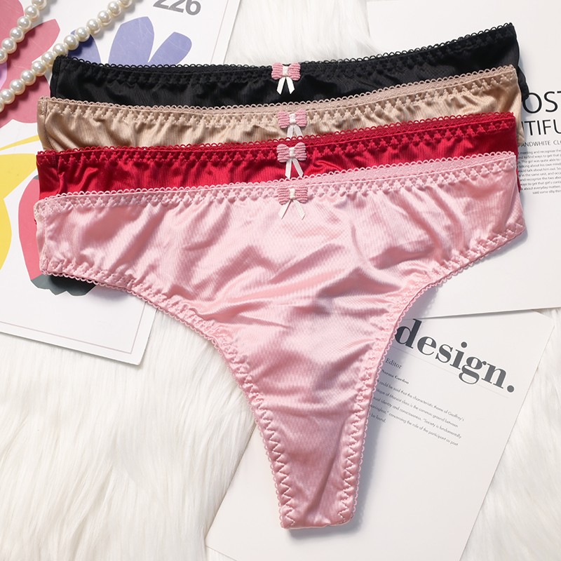 Pack Of 4 Sexy Ladies Womens Silky Satin Panties Underwear Bikini Brief Lingerie