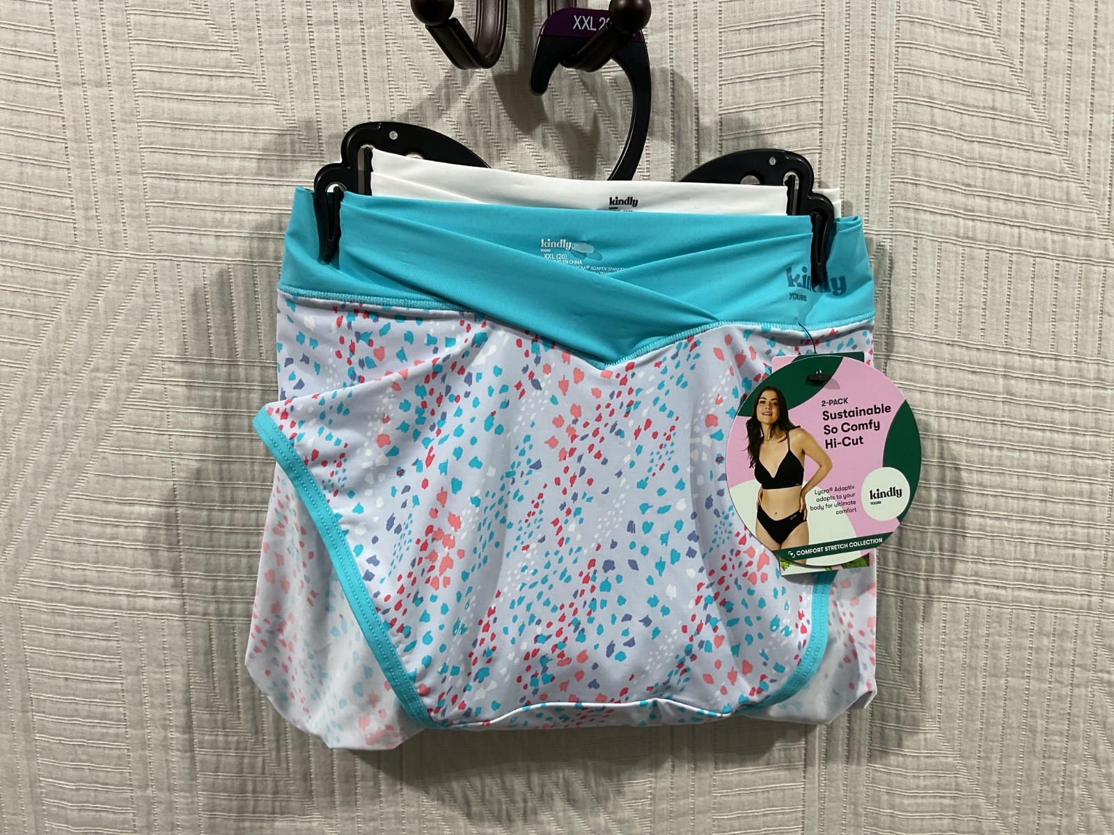 kindly 2pk cross over high cut panties sizes 20,22 new