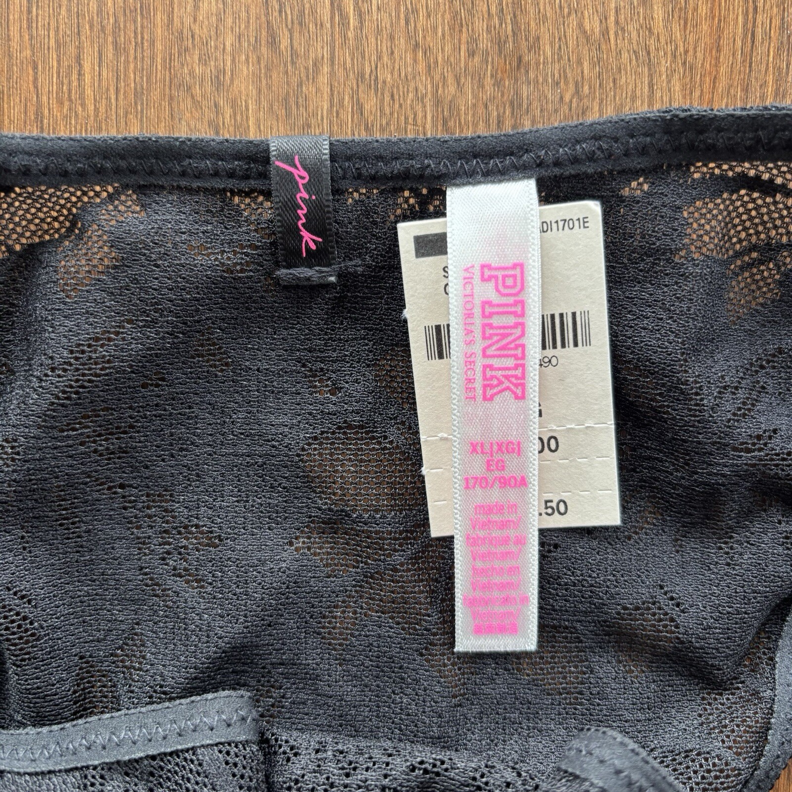 Victoria’s Secret PINK Floral Lace Brazilian Panty X-Large Black 2020 – NWT