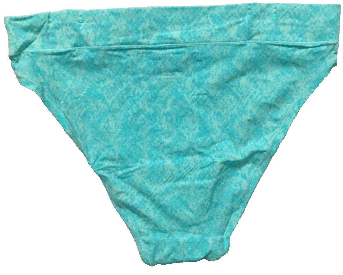 Womens Teal Blue Cheeky Panties Size 2X-3X Wide Band Super Soft 4 Way Stretch