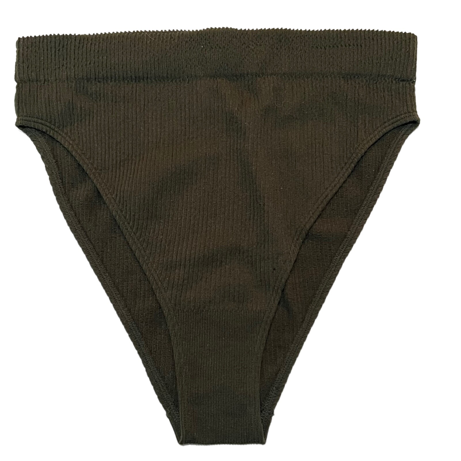 NWT AERIE High Cut Bikini Pantie Underwear XS-S-M-L-XL Dark Olive Green Ribbed