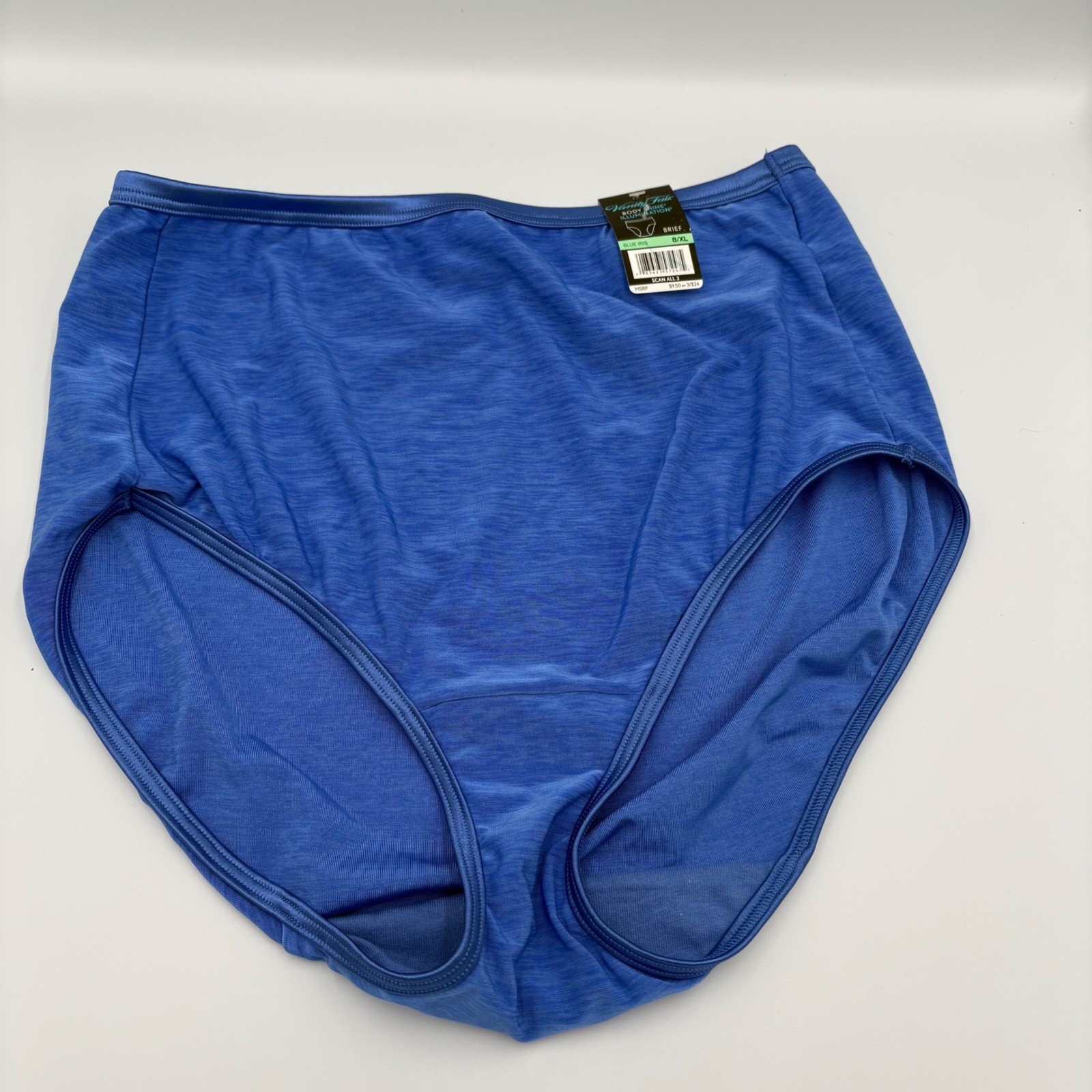 Vanity Fair Body Shine Illumination Brief Panties Blue Iris Heathered 8 XL NOS