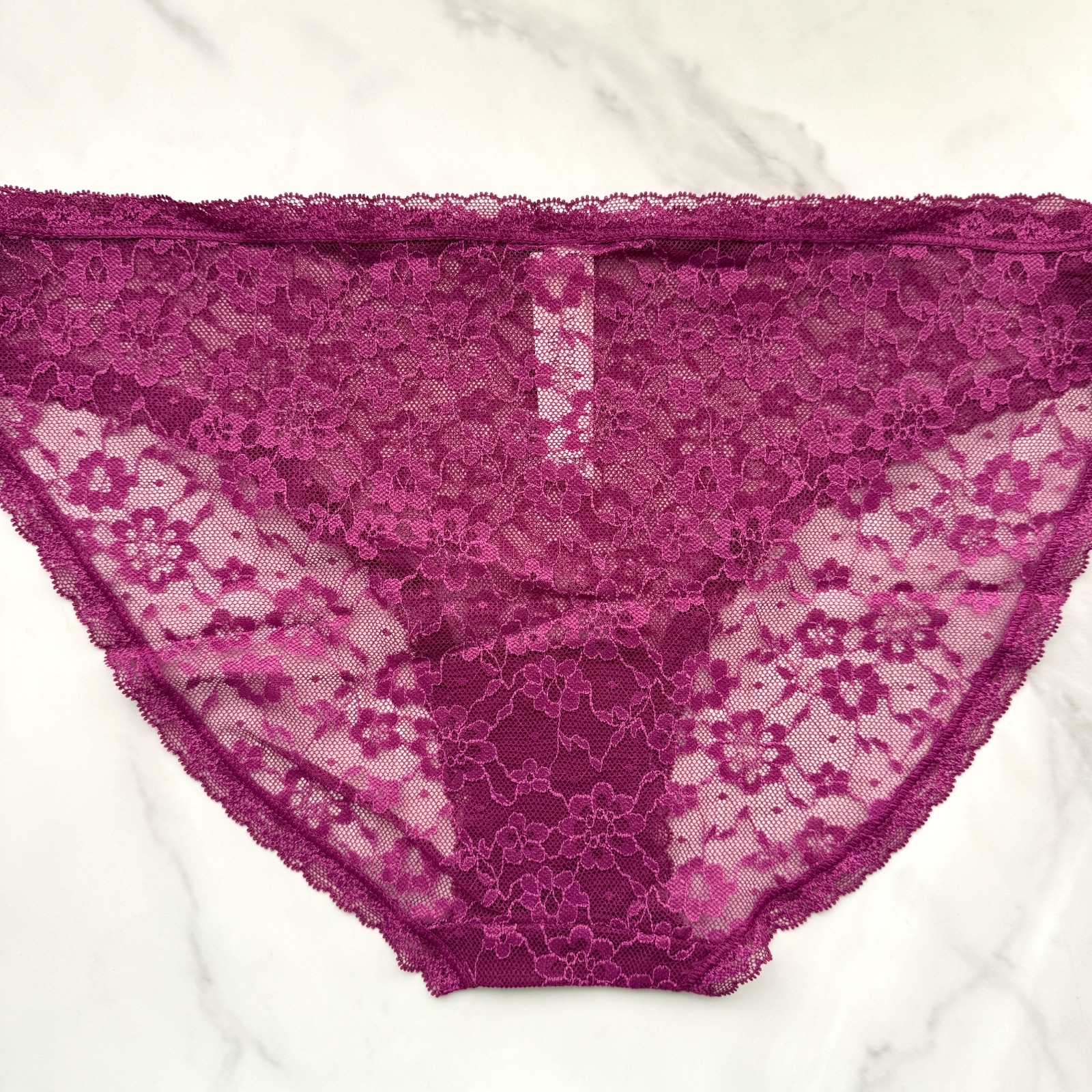 Victoria’s Secret The Lacie Posey Lace Bikini Panty Plum Rouge SZ XL