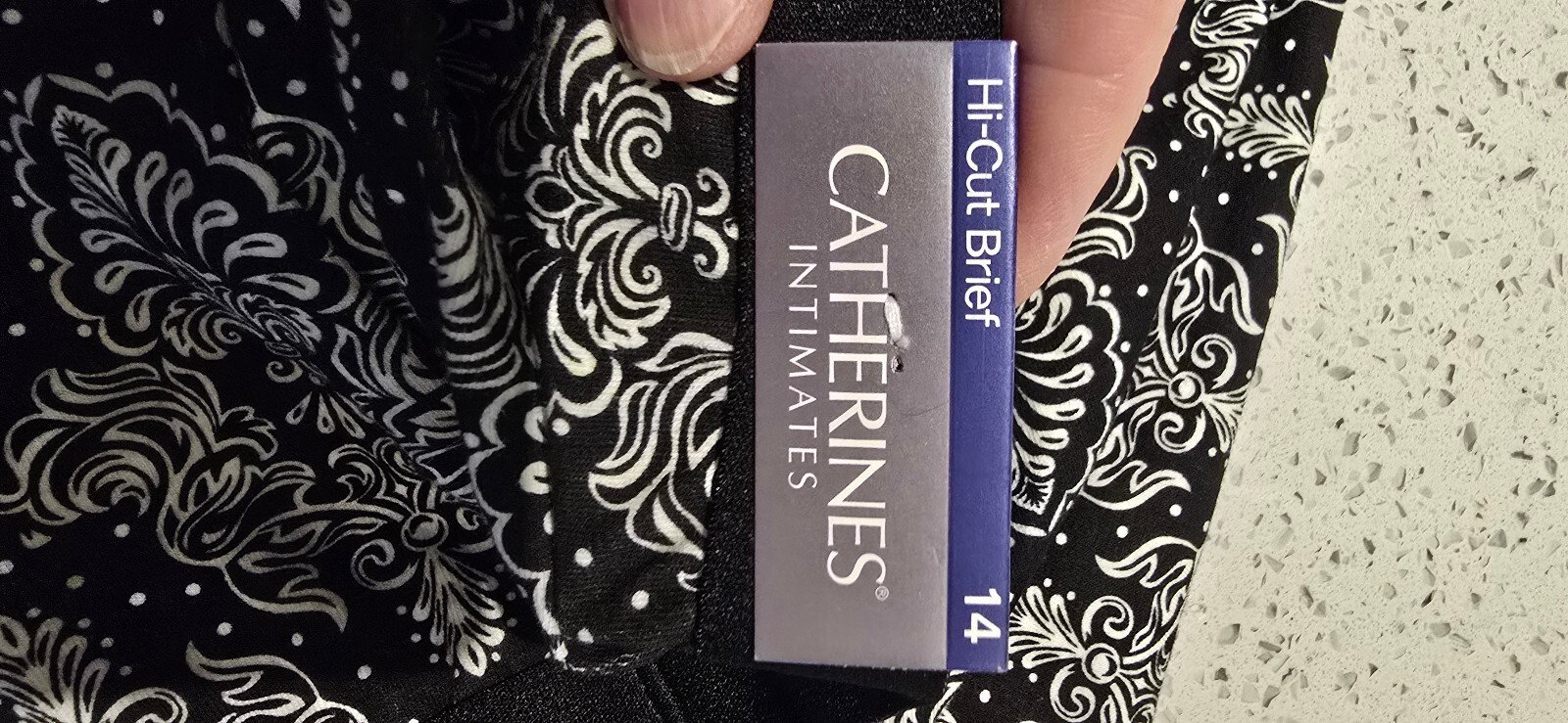 Vintage, new Catherines Hi-Cut Brief Intimates Size 14 Black and White