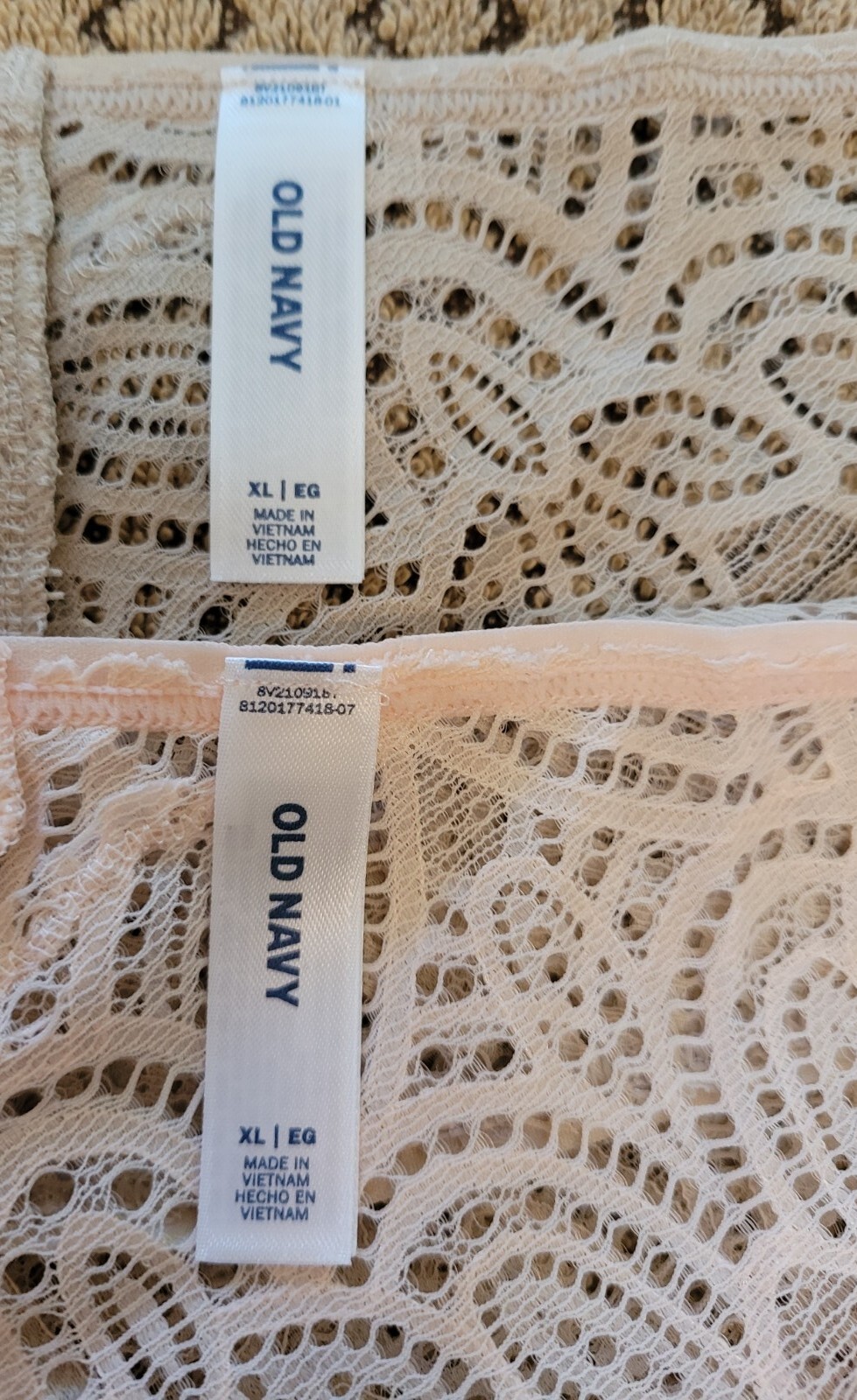 XL OLD NAVY SeXy Lace 1 Beige 1 Pink Oyster Cheeky Underwear Panties NWT