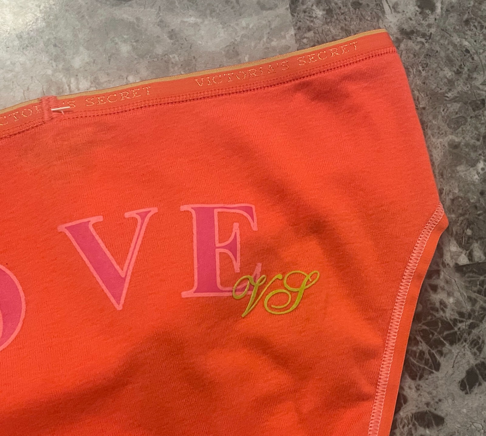 NWT VICTORIA’S SECRET M ORANGE LOVE 100% COTTON VINTAGE RARE HIPHUGGER PANTIES