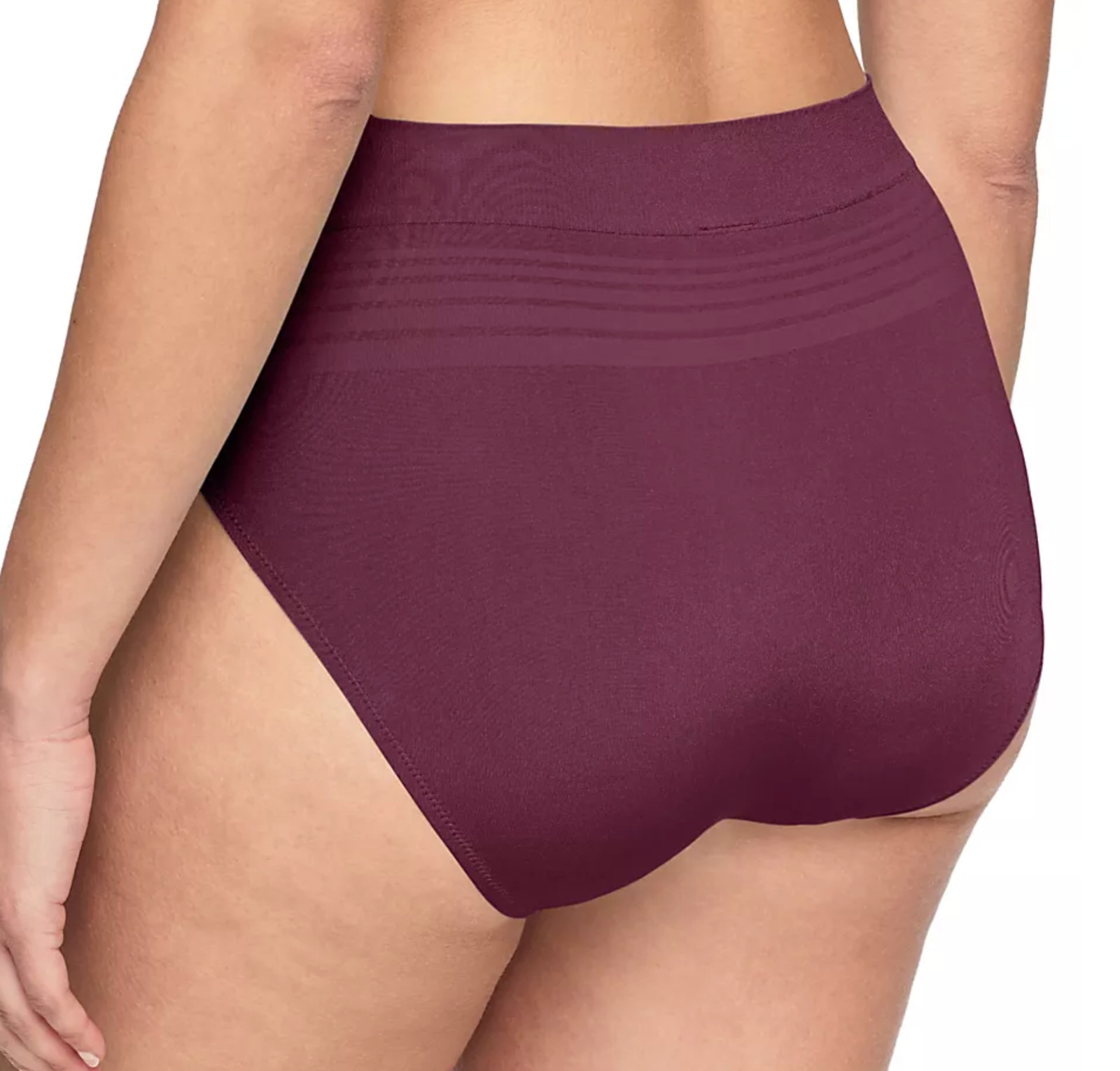 WARNERS No Pinching No Problems Seamless Burgandy Hi Cut Panty Womens M 6 2XL 9