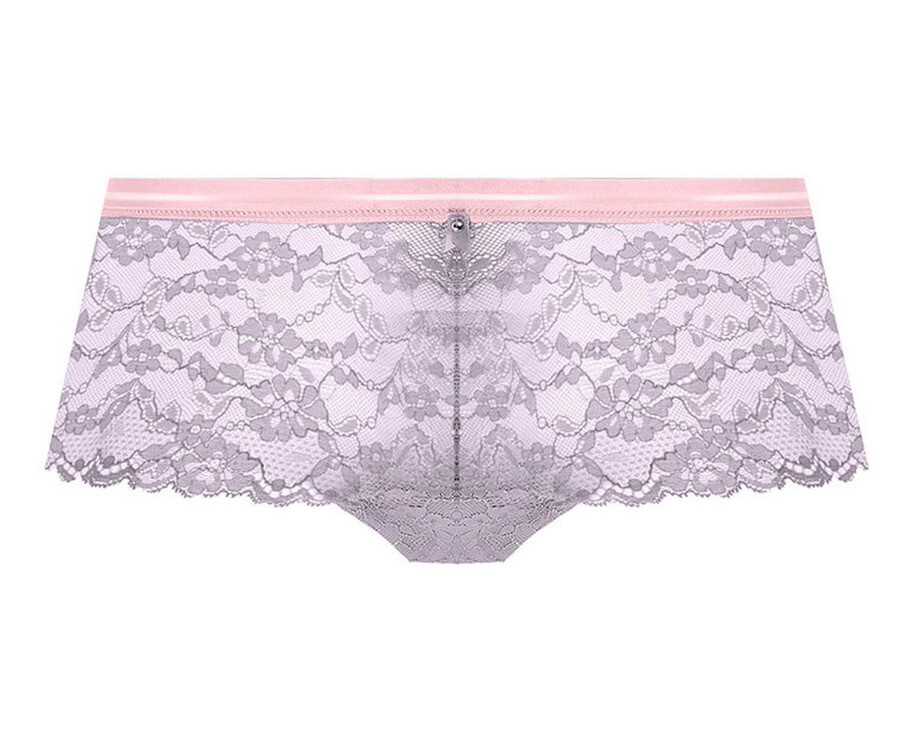 Freya Offbeat Grey Sheer Lace Short Brief Knickers UK L 14