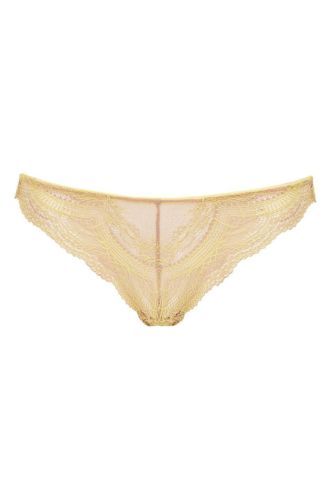 Topshop 2 tone lace Brazilian knickers size 8 brown yellow £5