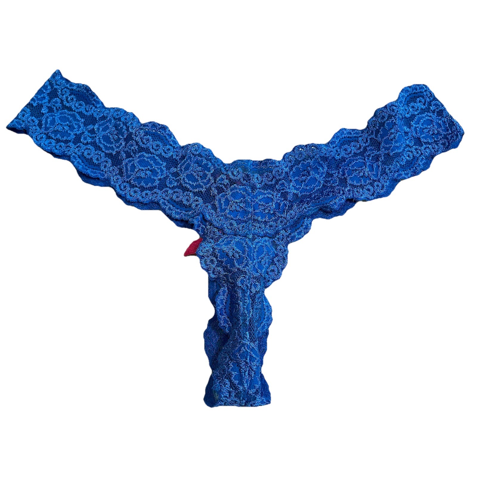 Victoria’s Secret Sexy Little Things Blue Lace Thong Silver Bows 2007 Y2K