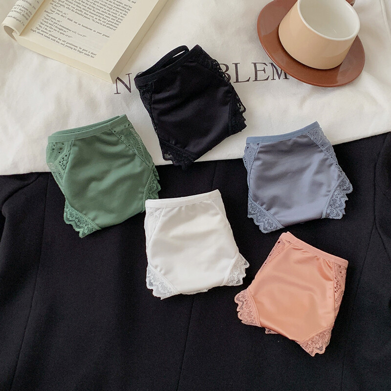 5pack Lot Womens Sexy Panties Lingeries Satin Briefs Lace Sheer French Underwear