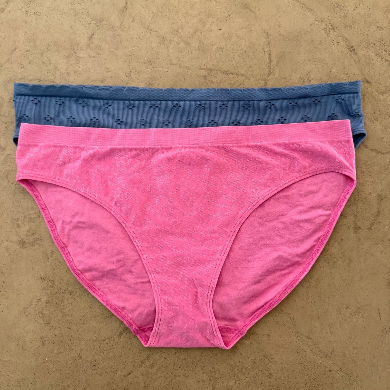 Victoria’s Secret Pink Blue Bikini Panty Set XL Comfort Stretch Lace Trim NWT