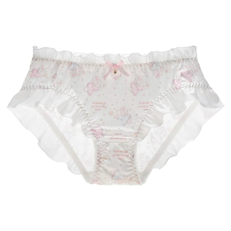 Low Rise Cartoon Panties Women’s Ruffle Lace Soft Stretch Breathable Briefs