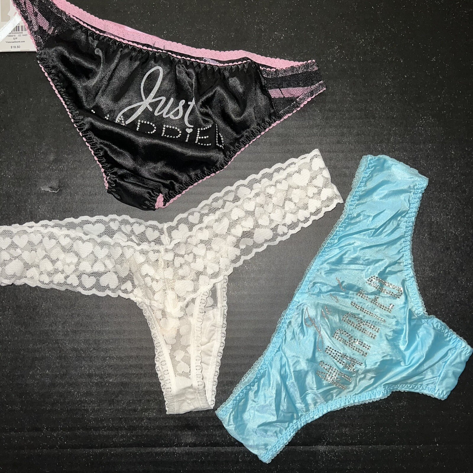 Victoria’s Secret S BABYDOLL+panty lot I DO BRIDE just married BLUE white BRIDAL
