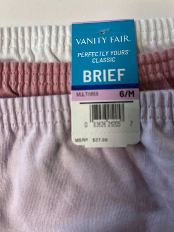 Vanity Fair Women’s Cotton Briefs Size 6, 7 or 8 NEW Set/3 MSRP $27.00 #15320