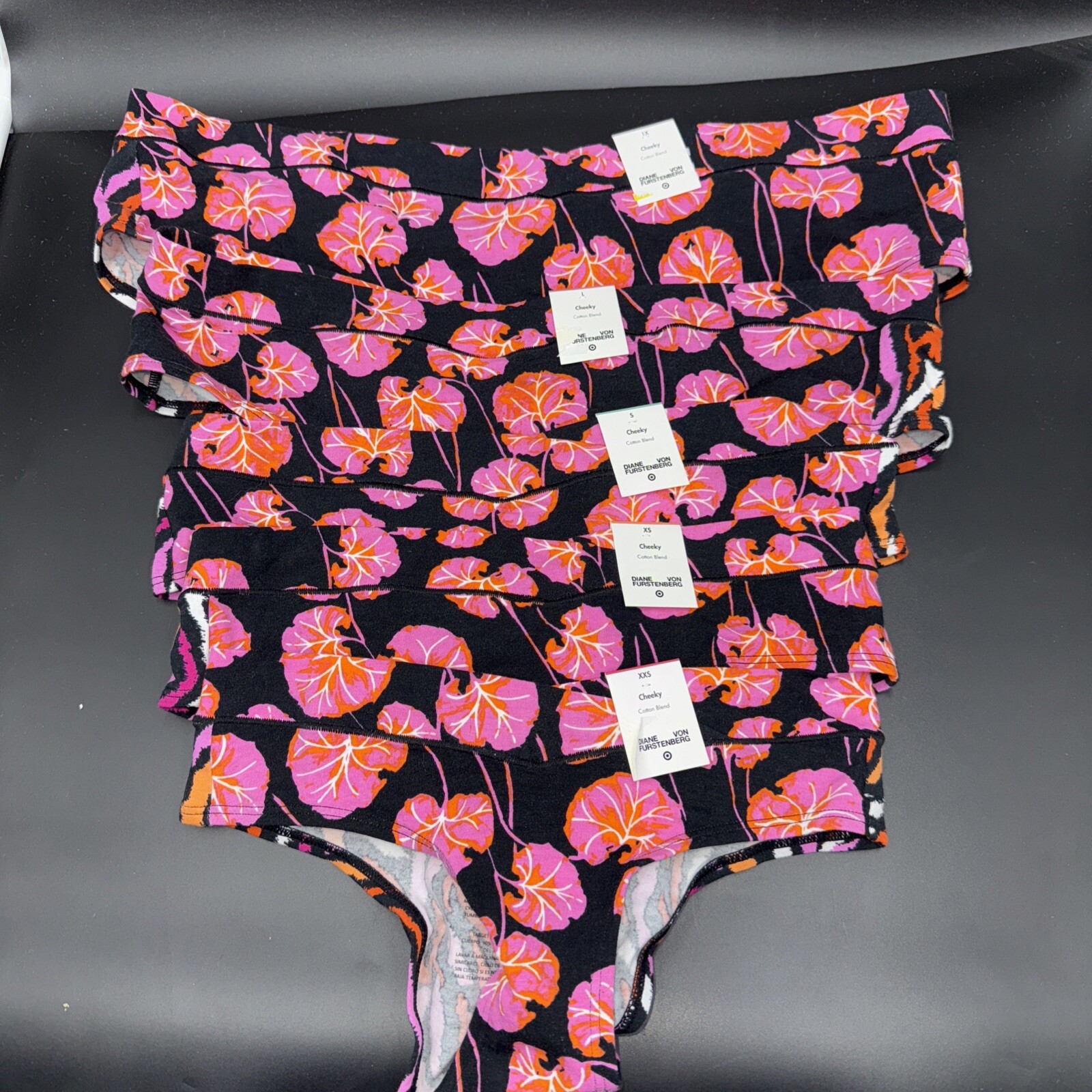Diane Von Furstenberg Coral Pink Cotton Stretch Cheeky Panty multiple sizes