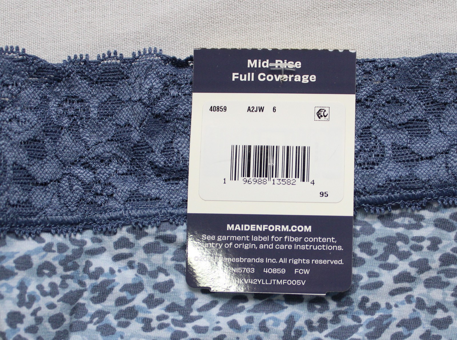 Maidenform Women’s Cotton Boyshort With Lace DH3 Dungaree Ombre Medium NWT