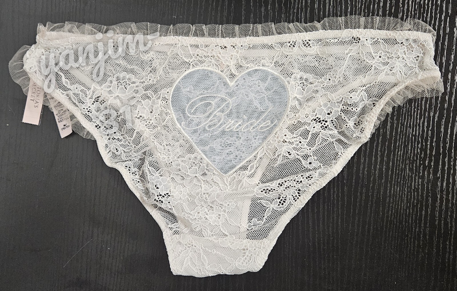 VICTORIA SECRET BRIDE RUFFLE CHEEKINI PANTY – M – BRIDAL COLLECTION- NEW