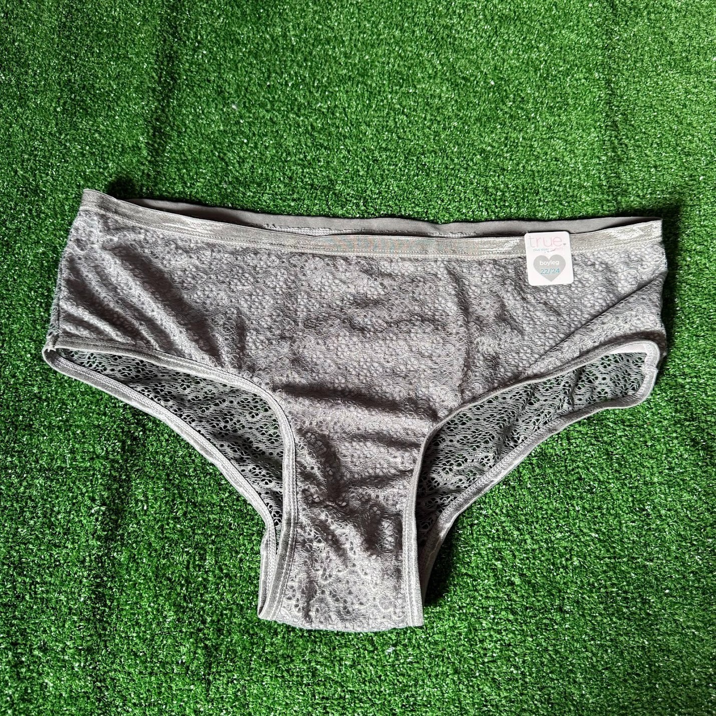 True by Rue21 All over Lace Gray Boyleg Underwear Panty Plus Size 22/24 NEW