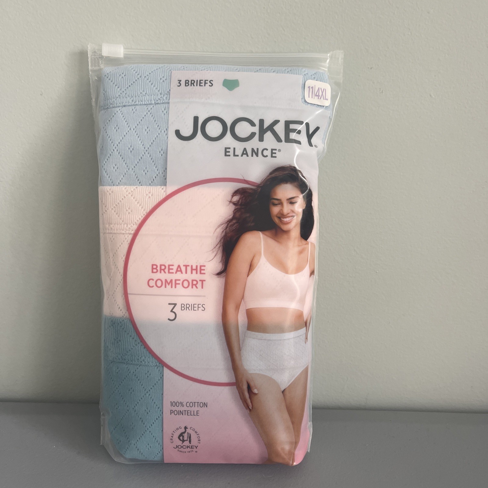 New! Jockey Woman’s Spring Breathe Comfort Briefs Panties ~ Size 11 4XL ~ 3 Pack