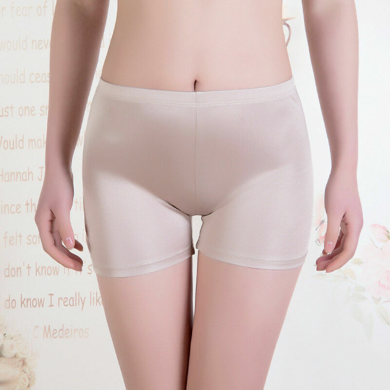 Women Knitted 100% Pure Silk Knickers Boxers Panties Underwear Underpants Beige