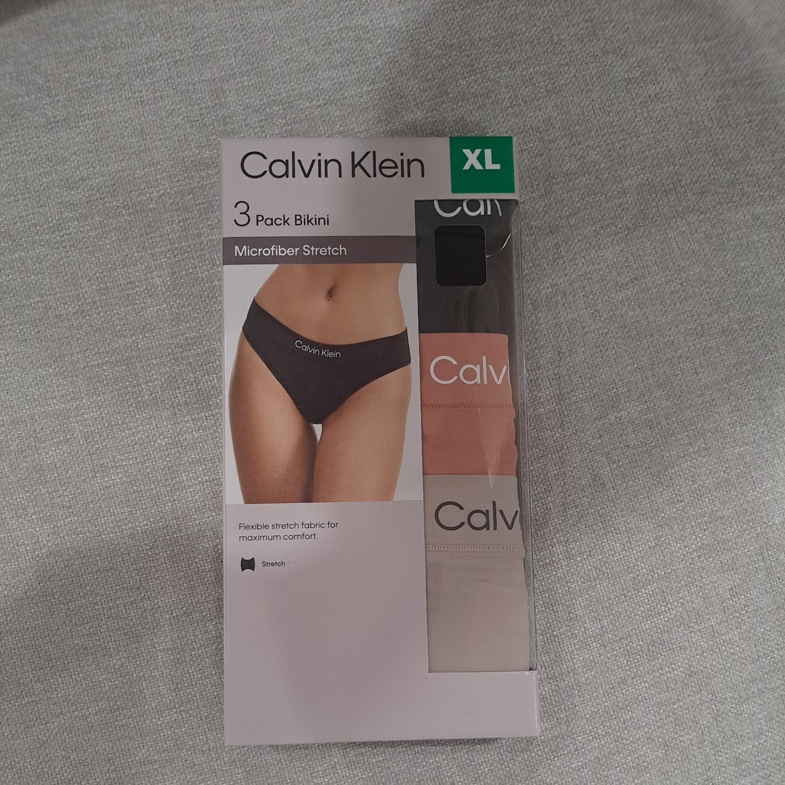 Calvin Klein Women’s Bikini Panties Comfortable Fit 3Pack Multi Color Size XL