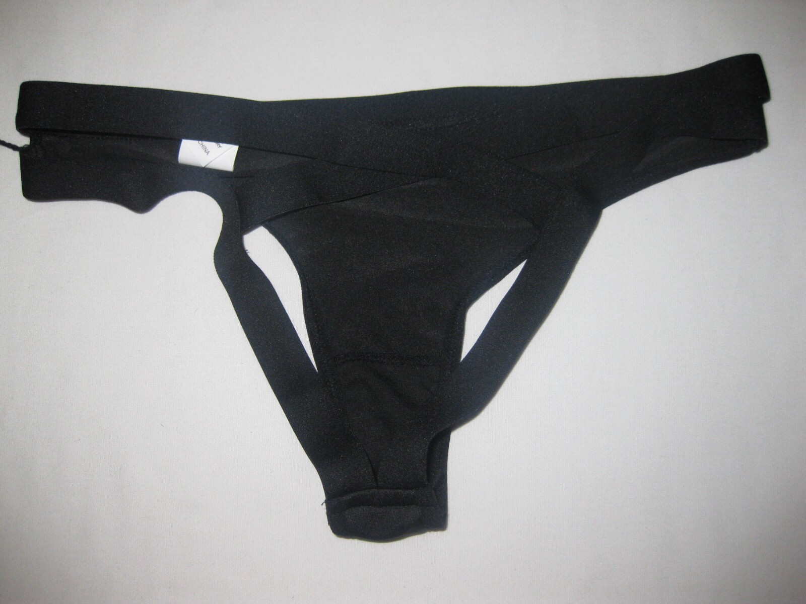 Shein strappy open back high leg cut panties S black nip 80s aesthetic sexy