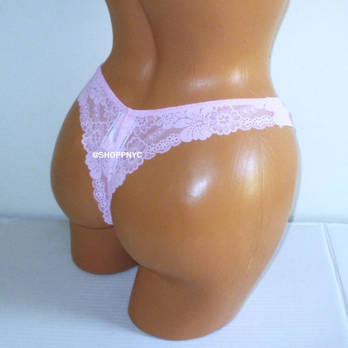 PINK VICTORIAS SECRET Seamless High Leg Thong Panty S M L XL Ribbed lace back