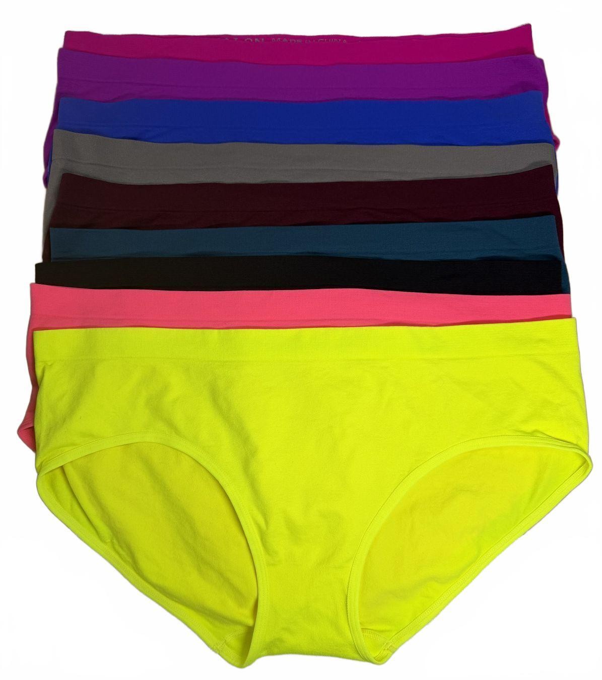 9 Pair NEW Women’s No Show Seamless Bikini Panties XXL Assorted Colors