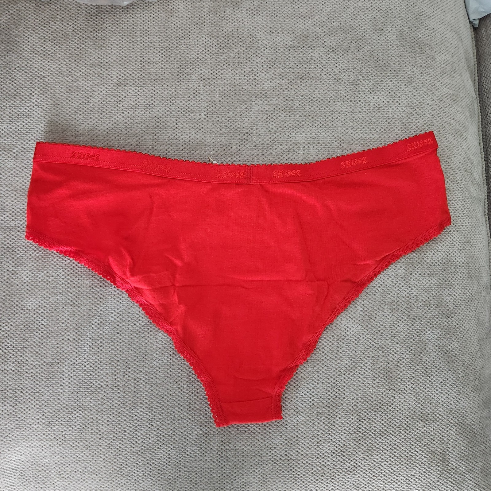 Skims Medium Ruby Tonal Lightweight Cotton Picot Logo Hipster NWT