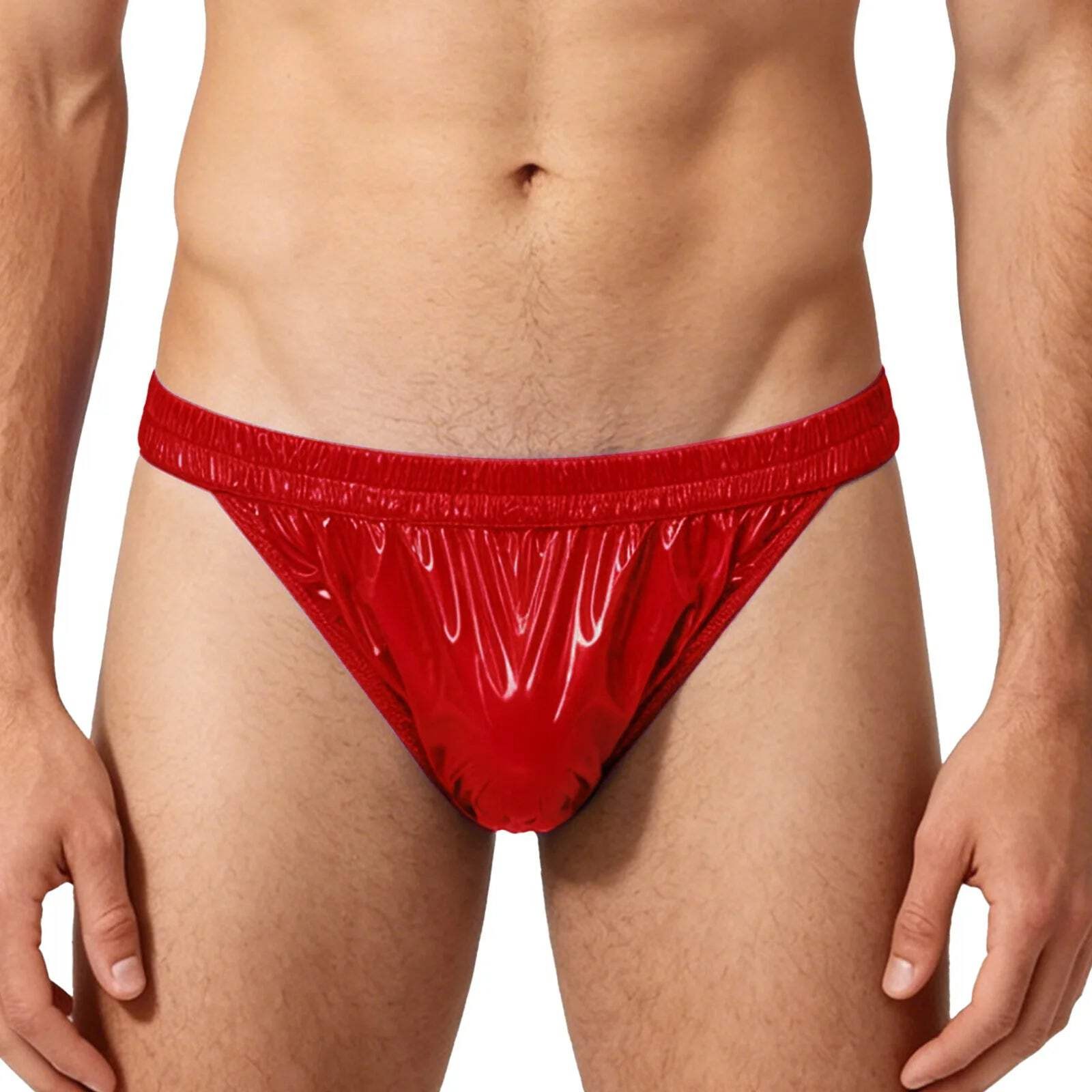 Mens Waterproof Diaper Cover Panties Elastic Waistband Glossy Briefs Leakproof E