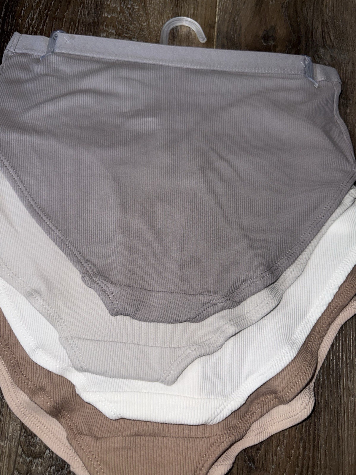 Born ~ Womens Brief Underwear Panties 5-Pair Organic Cotton Blend Ribbed (A) ~ L
