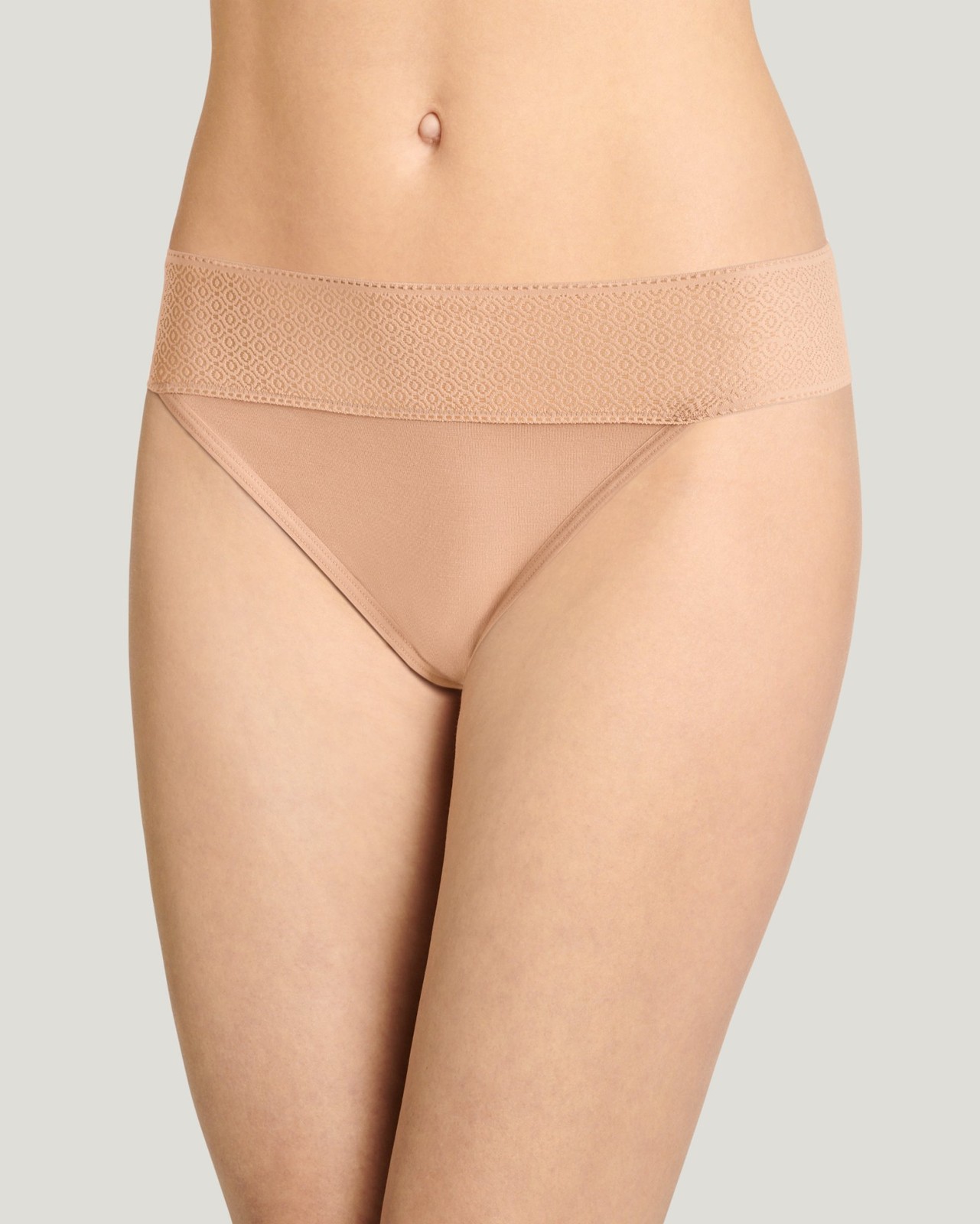 JOCKEY~Size 6 m or 9 xxl 3212 Soft Touch Lace Modal Thong new nwt beige panties