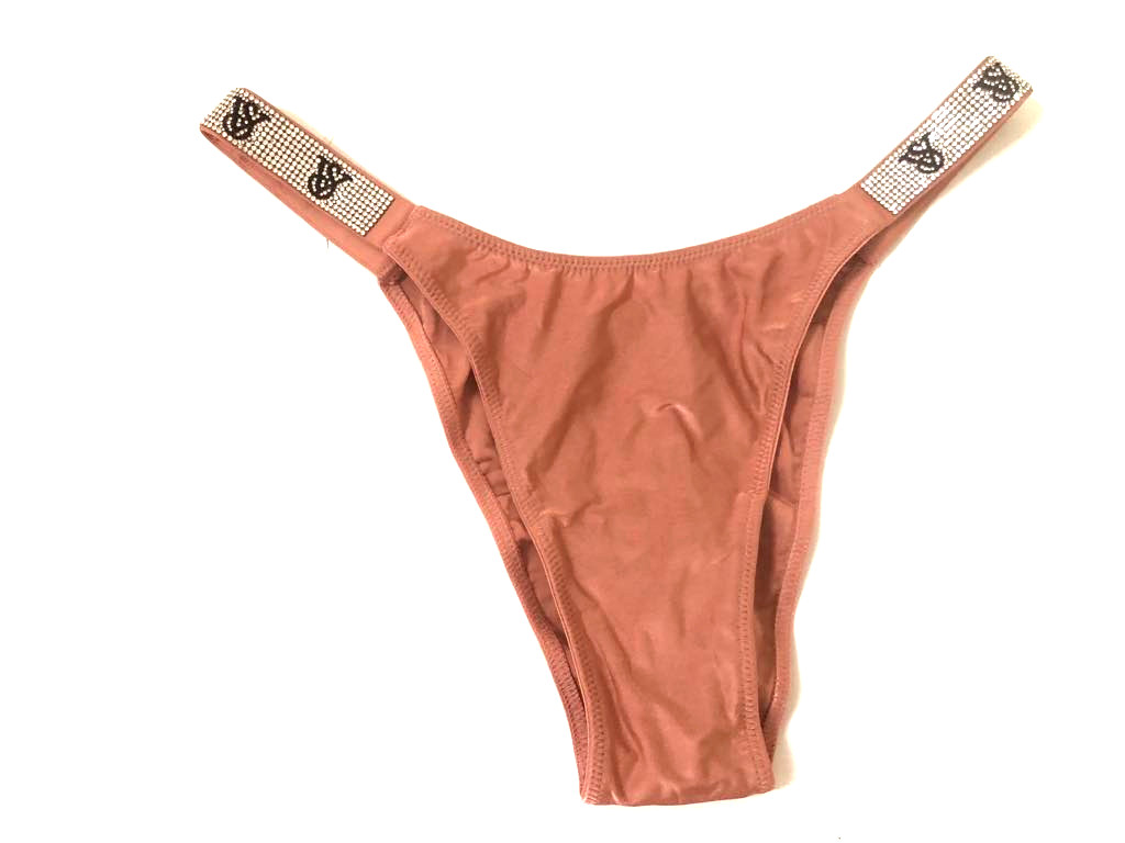 Victoria’s Secret Bombshell Shine Strap Brazilian Panty Color Rose Blush NWT